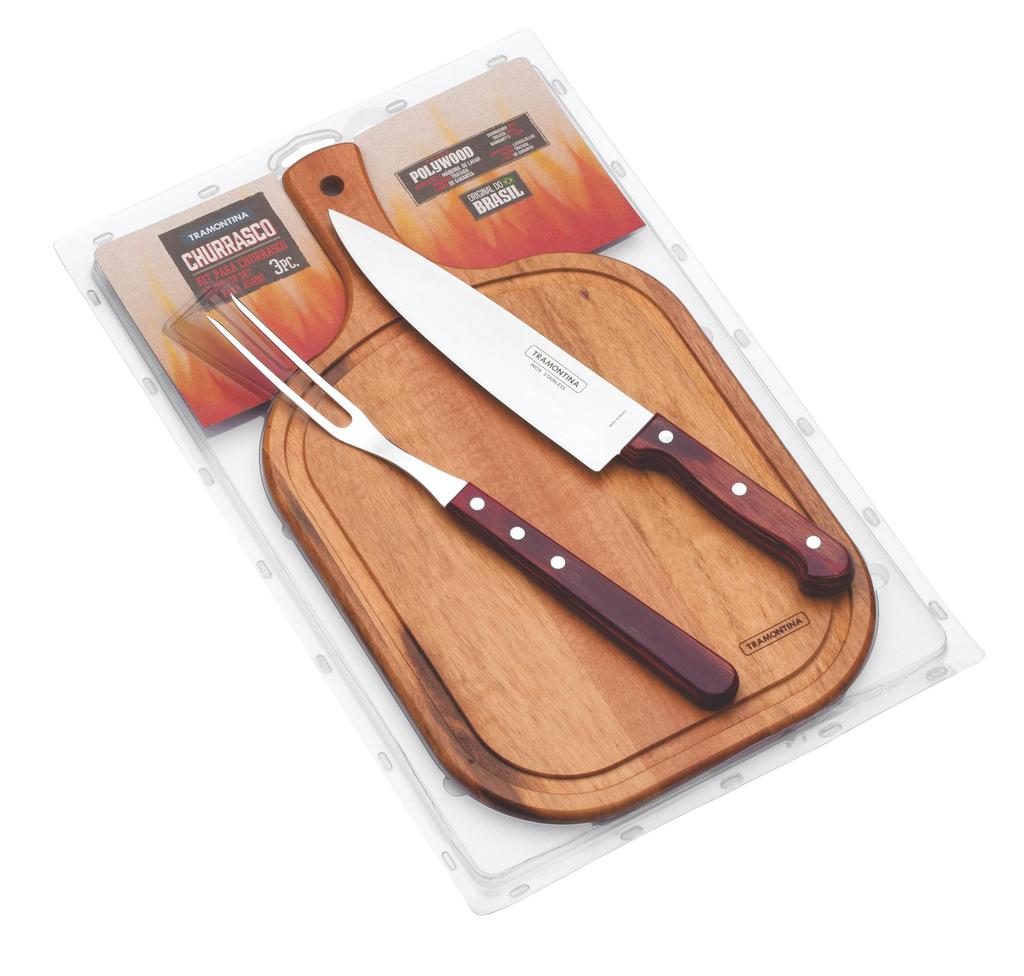 Набор разделочных досок для барбекю TRAMONTINA для нарезки, 3 штуки (Нож для барбекю, вилка, доска)