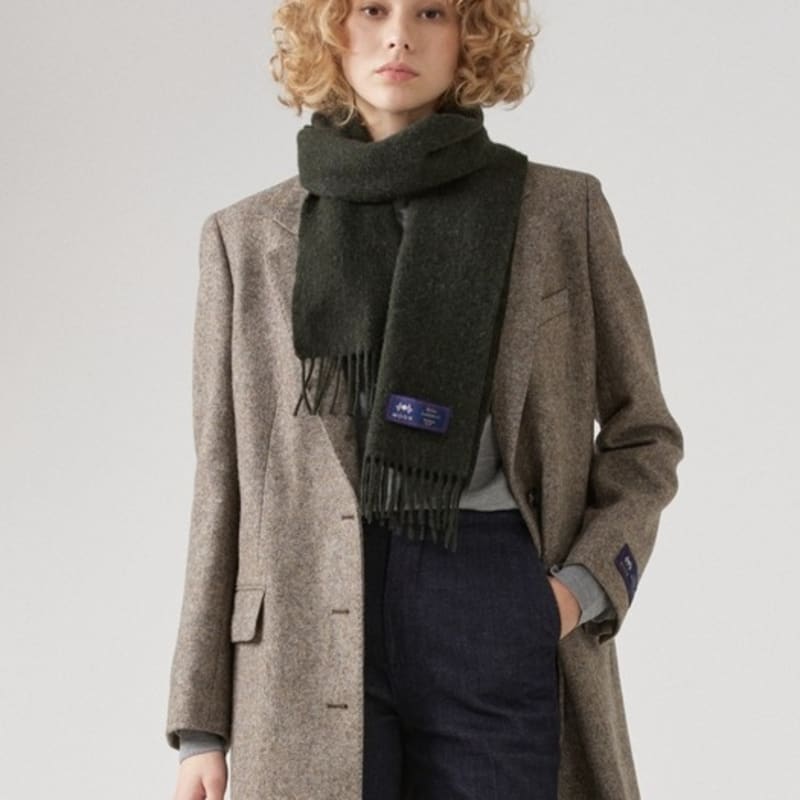 ABRAHAM MOON Шарф из мериносовой шерсти 25 см - Темно-зеленый