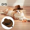 Pet Cowboy Hat Adjustable Mini Cat Cowboy Costume Accessory with Chin Strap for Halloween Christmas Parties