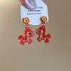 Chinese Style Red Pony Earrings Fashion Jewelry Horse Mascot Drop Earrings  Year of Horse Gift