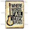 Music Gitar Vintage Metal Sign Tin Sign Rock Plaque Home Wall Decor Bar Sign Home Decor Country Poster Drop Shipping