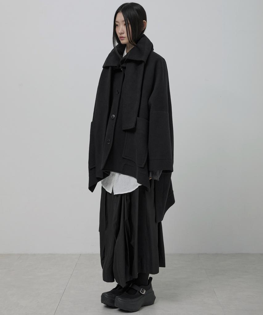 Flareup Wool Muffler Coat (Fl-051_Black)