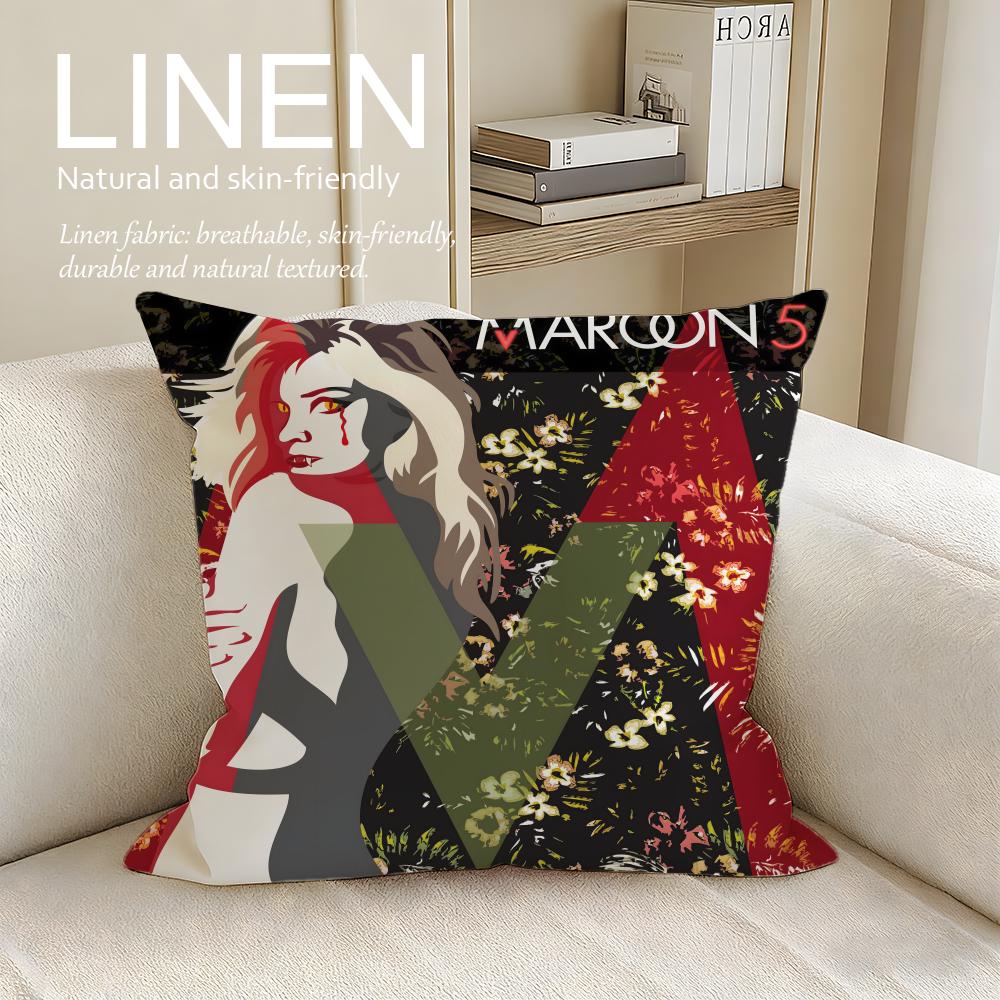 Music Maroon Cushion Cover Pillowcase Set Pcs x x Breathable Washable Sofa Cushion Cover