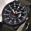 Men's Fashion Nylon Strap Luminous Quartz Calendar Military Watch