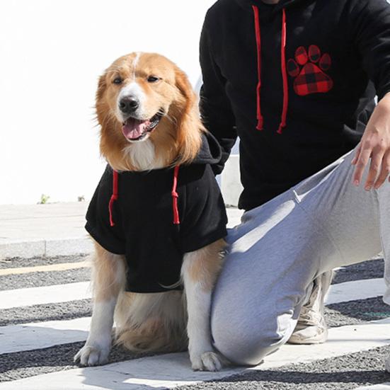 Dog Hoodies Plaid Love Heart Pattern Warm Fashion Pullover Pet Sweatshirt Winter Two-legged Clothes for Small Medium Large Dogs