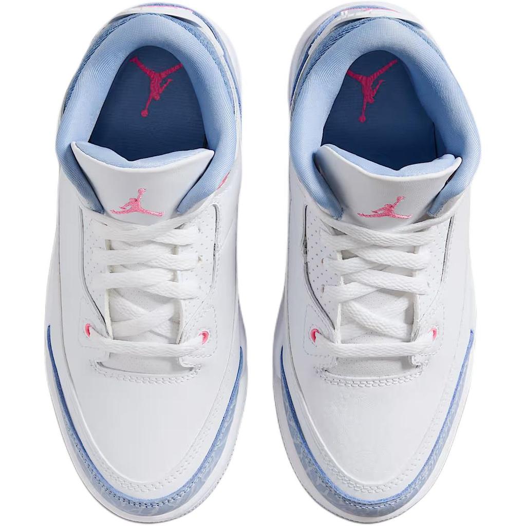 Кроссовки Air Jordan 3 Retro PS Белые Cobalt Bliss Детские Розовое свечение Футбольно-серый HQ0783-101