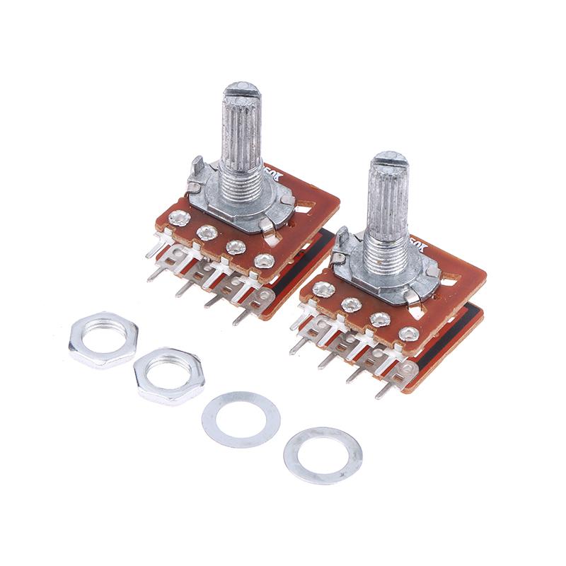 2/5Pcs 8Pins B50K B100K Sound Volume Amplifier Potentiometer Dual Channel 8-Pin Flower Shaft 20Mm 25Mm 30Mm Wh148 (16) Type