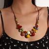 Fashion Beaded Ceramic Beads Colorful Necklace For Ladies