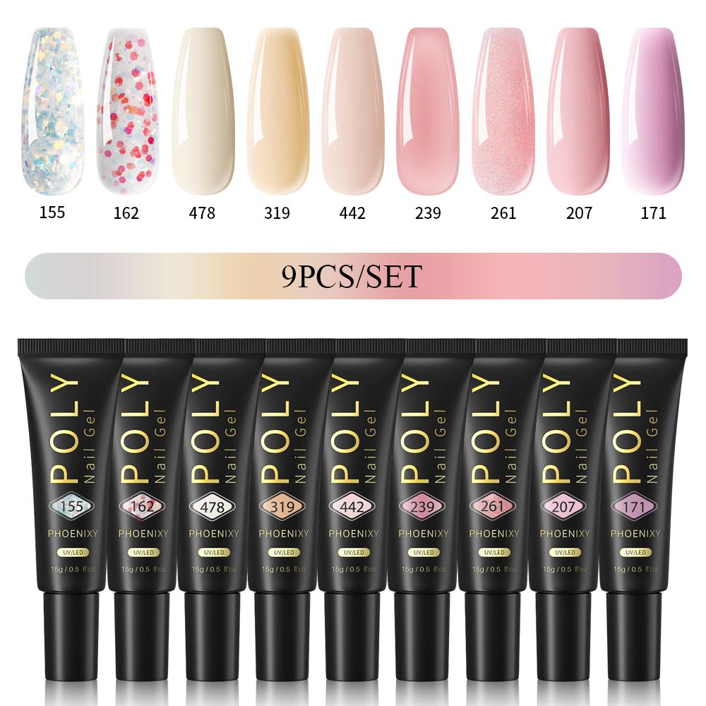 PHOENIXY 15 мл поли гель для ногтей маникюрный набор для наращивания пальцев акриловый гель нужна УФ светодиодная лампа для ногтей DIY салон нейл-арта для дома