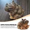New Resin Garden Fountains Hanna The Hippo African Decor Piped Pond Spitter Statue Water Feature 10 Inch Polyresin Full Color