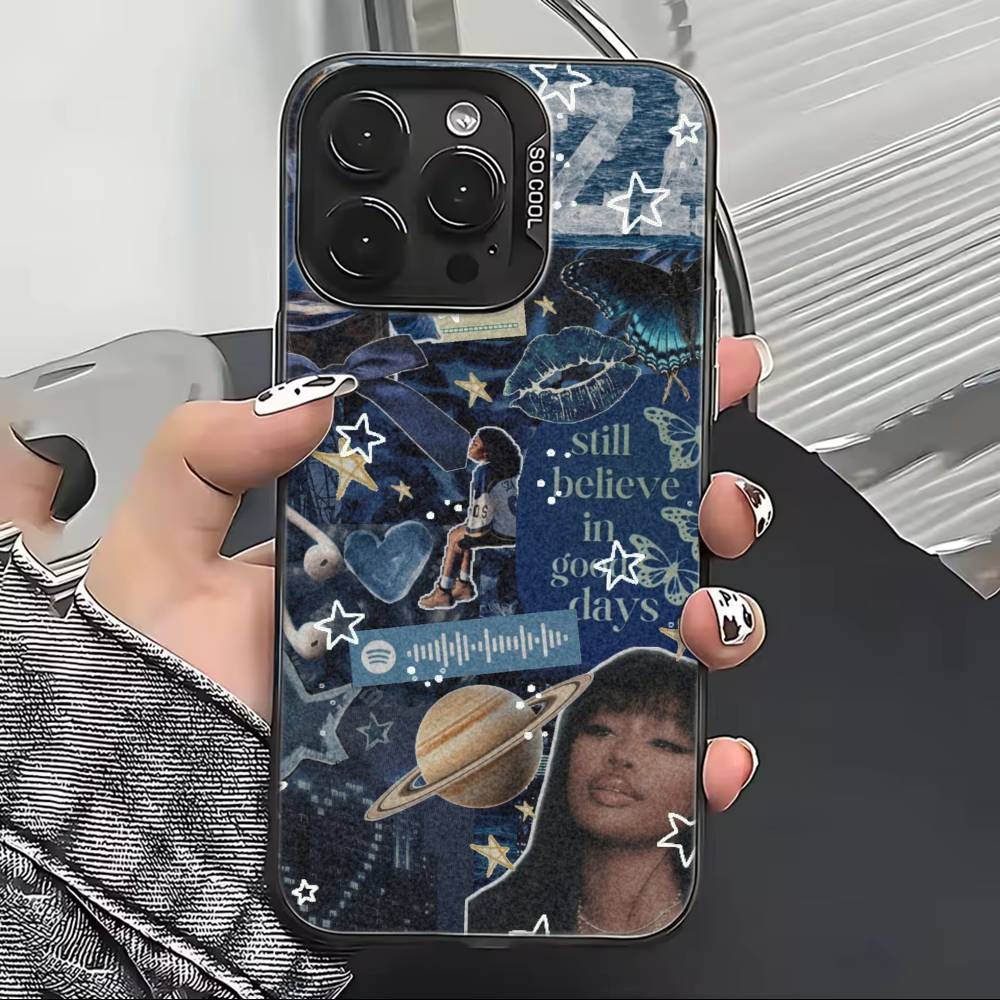 Fashion Singer For S-SZA Phone Case For iPhone 17,16,15,14,13,12,11 Plus,Pro Max,XS,Colorful Silver Black Cover