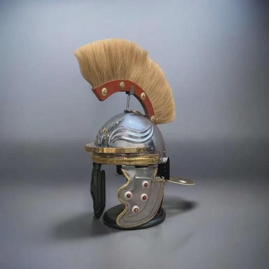 Roman Centurion Helmet Engraved Steel Gallic Roman Design Historical Armor Gift for Him Unique Collectible