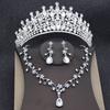 Элегантные фиолетовые тиары и наборы свадебных украшений для женщин, свадебная корона, чокер, серьги, аксессуар для вечеринки