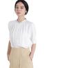 Nano Universe Стойка Двухцветная Блузка с Защипами, Рукав, Женская, S, 030, Белый, 669-5121306