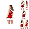 Chic V-neck Christmas Costume Dress In Soft Touch Fabric For Festive Gatherings