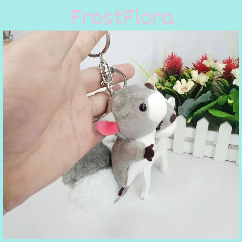 Adorable Gray Squirrel Plush Keychain For Bags And Cars Perfect Gift For Couples