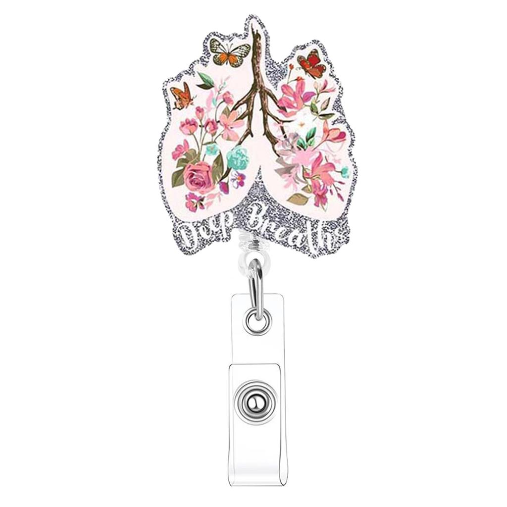 Glitter Acrylic Badge Holder Sturdy Ghost Id Card Holder Retractable Badge Reel Acrylic Pumpkin Badge Reel For Id Display Doctor