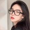 66007 Новая модная большая квадратная оправа Оправа для очков Love Женская, Универсальные очки для простого лица с передовым чувством, Тонкие плоские легкие очки