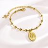Virgin Mary Rosary Cross Bracelet For Women Beaded Chain Stainless Steel Adjustable Religious Jewelry Gift