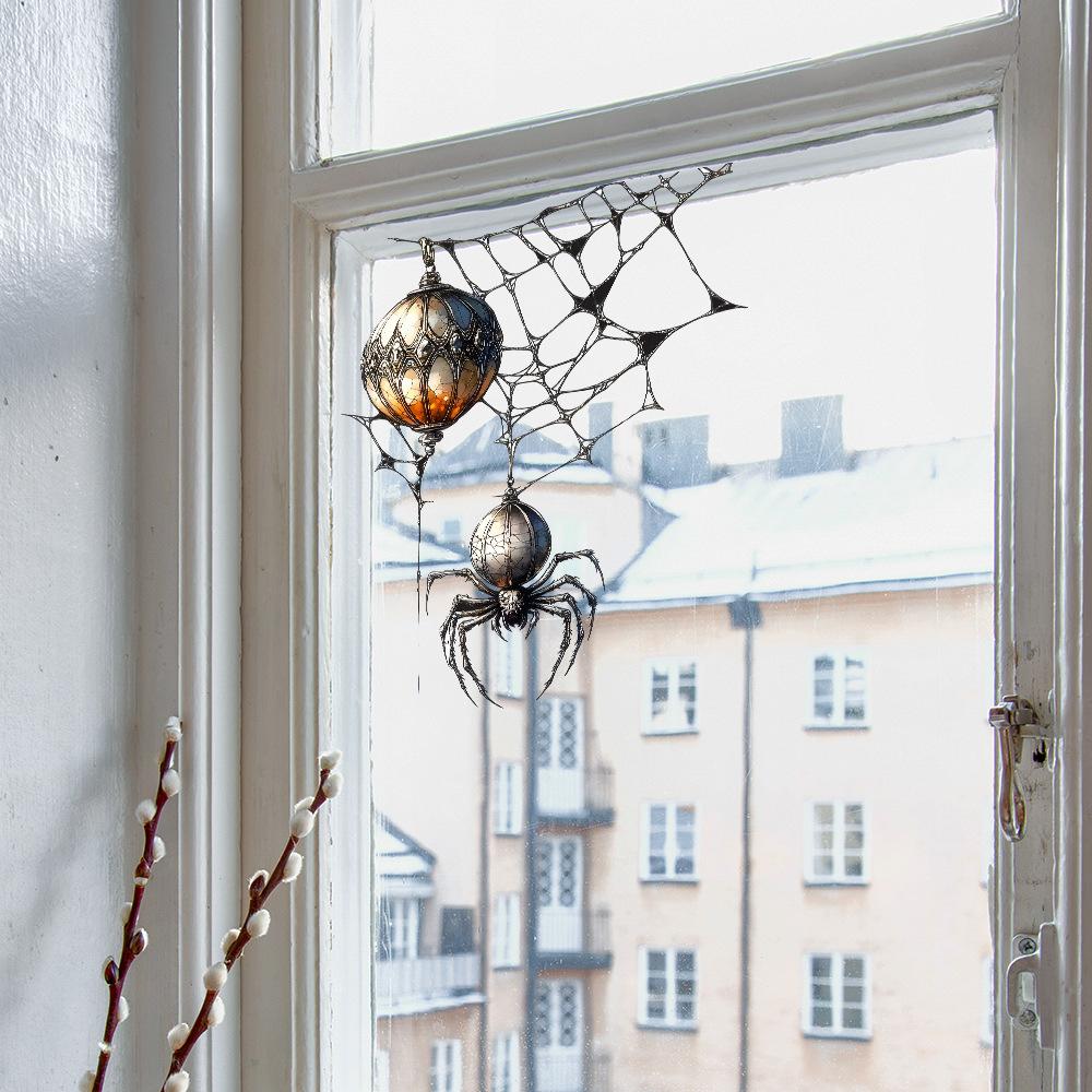 Забавные наклейки на окна с изображением паука на Хэллоуин для украшения дома. Статичные наклейки на окна.