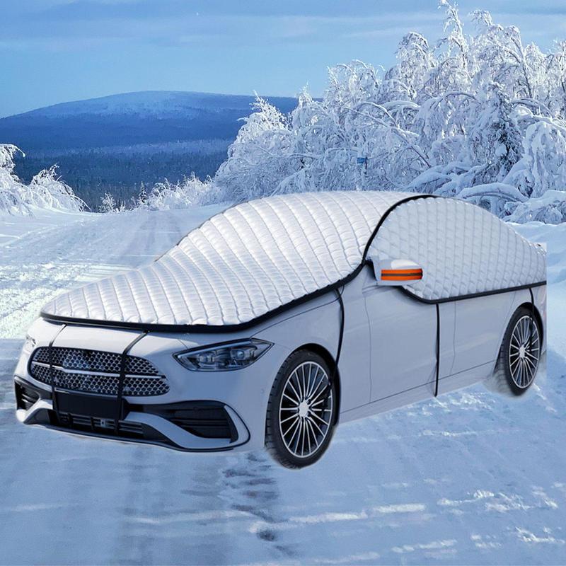 Car Windshield Cover with Mirror Cover Non Woven Fabric Sun Shade Cover Windshield Frost Cover Frost Hail Protector for