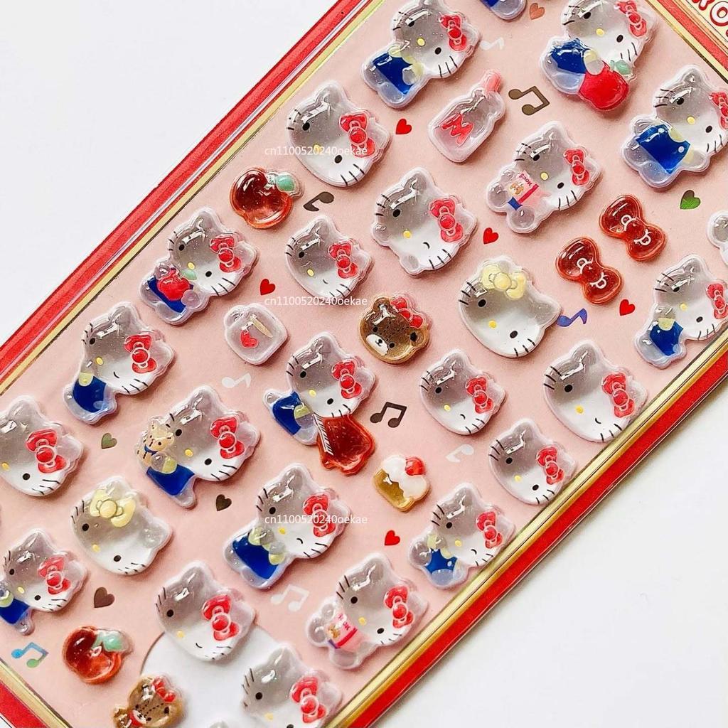 3D мультяшные рельефные наклейки с котиками, эстетические наклейки Sanrio Black Rice Melody, студенческая канцелярия, сувениры для вечеринок, подарки для класса