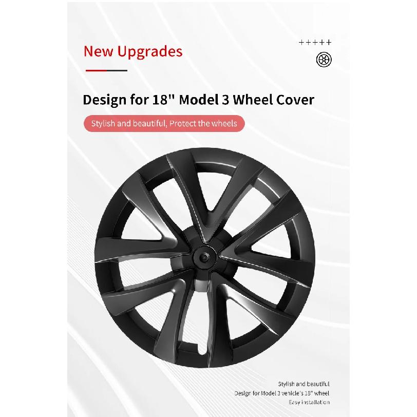 4 шт. Дизайн колпаков для Tesla Model 3 Полное покрытие диска 2023 18-дюймовый колпак колеса Arachnid Замена для Performance Автоаксессуары