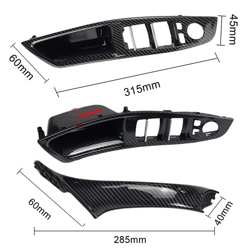 Автомобильные аксессуары, внутренняя дверная ручка из углеродного волокна, накладка на панель для BMW 5 серии F10 F11 520d 530d 535i 550i