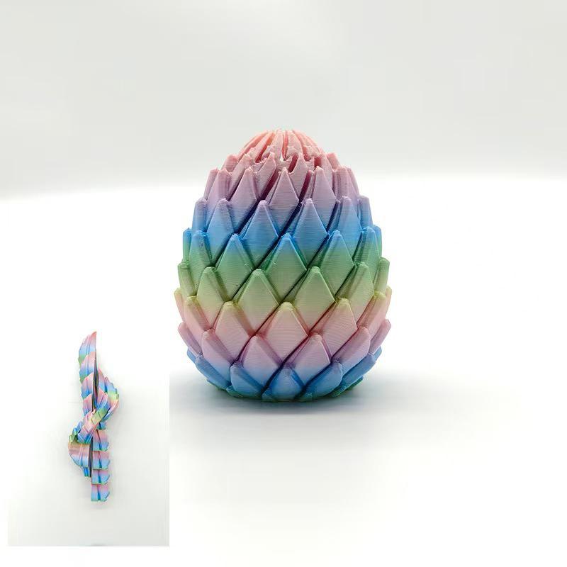 3D-печатное яйцо дракона, модель для снятия стресса, деформируемое крутящееся яйцо, креативный гаджет для снятия стресса, настольное украшение