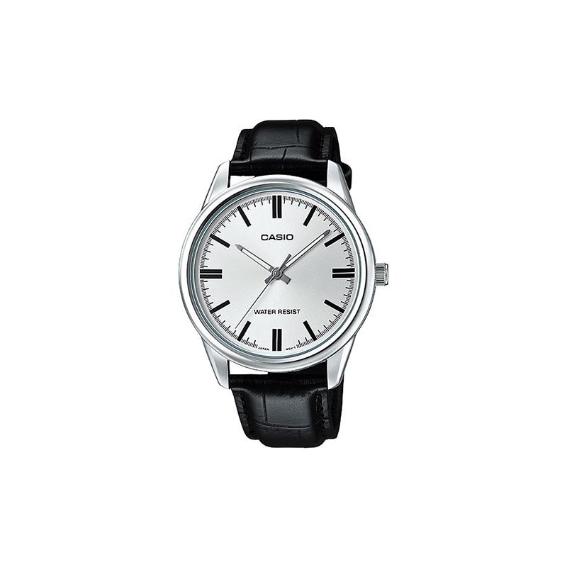 Casio Стандартная серия кварцевый механизм кожаный ремешок японские и корейские часы мужские часы белый циферблат MTP-V005L-7A