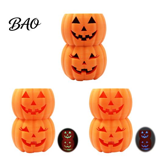 Halloween Party Decor Ghost Pumpkin Drink Holder for 12oz Cans, Double Stacked Beverage Can Novelty Cooler Party, 3D Printed Heat Insulation