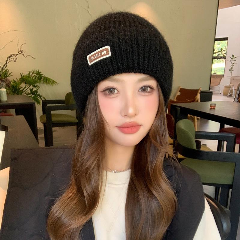 Базовая шапка-бини, модные однотонные вязаные шапки, эластичная шапка-череп, теплые шапки с манжетами для женщин, повседневное использование, осень и зима