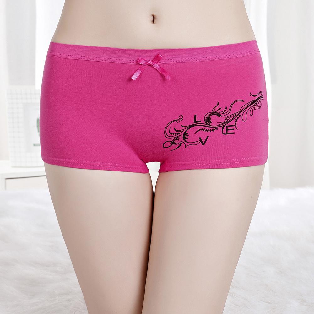 Новое хлопковое нижнее белье для женщин и девочек, шорты-боксеры, женские трусики, сексуальные шорты для мальчиков с цветочным принтом, трусики ML, XL, 6 шт./лот
