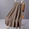 Chinese Thicken Wool Knit Midi Skirt with Frog Buttons A Line Flare Skirt for  Autumn