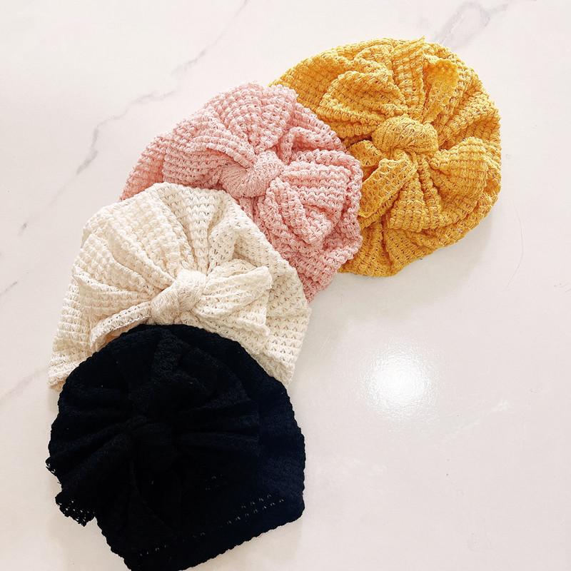 1 шт., большие вафельные вязаные банты, тюрбан для маленьких детей, повязки на голову для девочек и мальчиков, шапочки, шапки, аксессуары для волос для младенцев, детские головные уборы