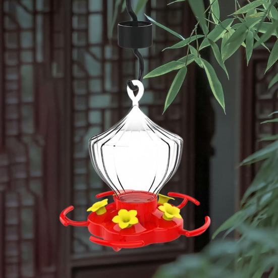 Кормушка для колибри 16 унций, подвесная кормушка для колибри с 5 отверстиями для кормления цветов и жердочкой для декора сада снаружи