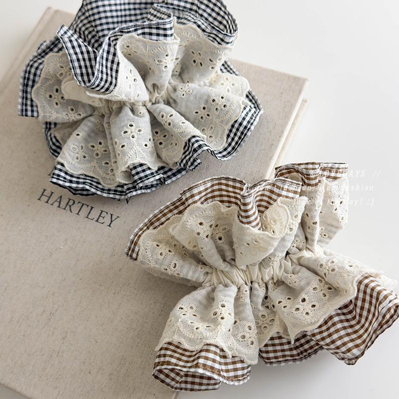 Новые винтажные большие женские кружевные резинки для волос, эластичная резинка для волос, держатель для хвоста, обруч для волос, резинка для волос, женские аксессуары для волос, головные уборы