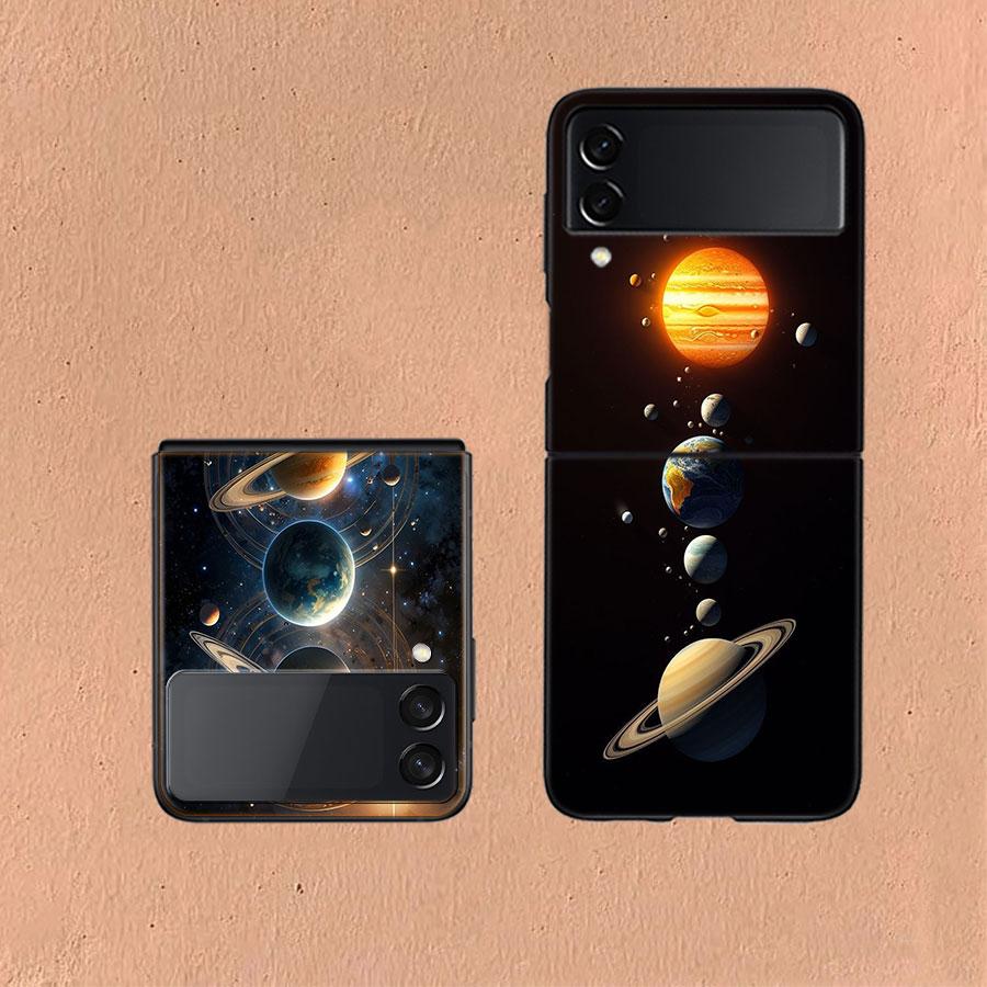 Космический Галактический Чехол Для Телефона Samsung Z Flip 6 7 5G Galaxy Z Flip 5 4 3 5G Чехлы Ударопрочный Жесткий Чехол TPU