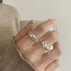 925 Silver Flower Lace Ring Korean Fashion Opening Inlaid CZ Adjustable Rings Valentine's Day Gift