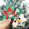 Festive Red Snowflake Hair Bow Clip For Children With Cute Reindeer Antlers