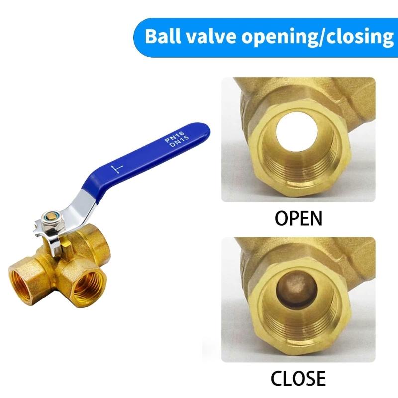 Коррозионностойкие трехходовые шаровые краны из латуни с рычажными ручками, усиленные 3-ходовые шаровые краны Т-образного типа для дома