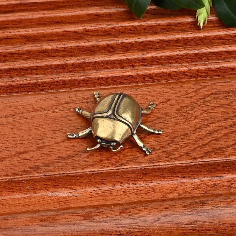 Solid Brass Beetle Ladybug Figurines Miniatures Tea Pet Funny Insect Crafts Collection Desktop BIG Ornaments Home Decorations