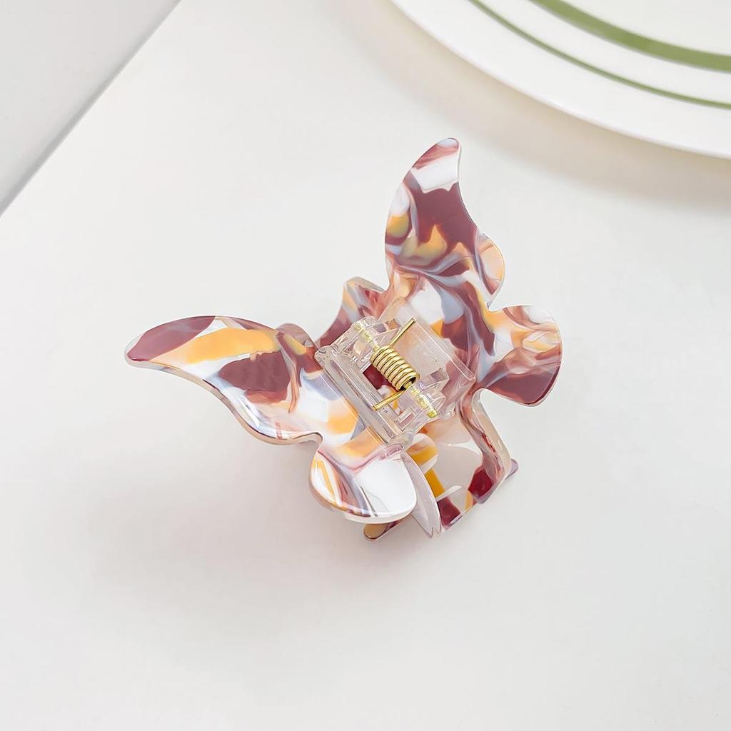 Акриловая заколка для волос Bofeiya Retro Butterfly - маленькая заколка для волос в виде акулы для полузавязанных волос