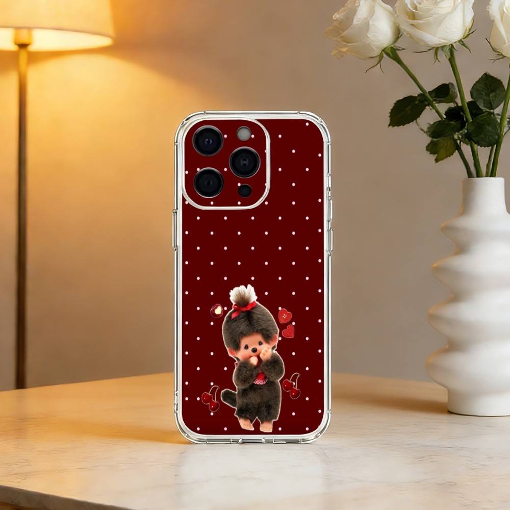 cute monchhichis Phone Case For iPhone 17 16 15 14 13 12 11 Mini Pro Max Plus Transparent Cover