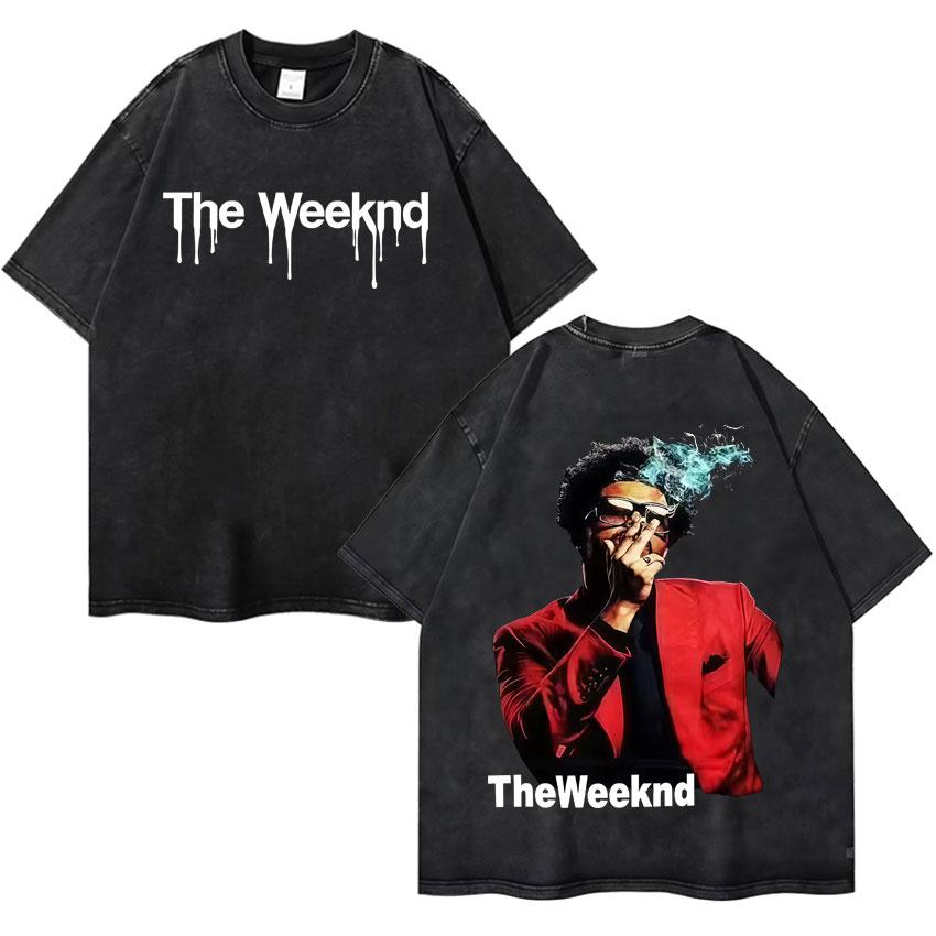 Певец The Weeknd XO Винтажная стираная Оверсайз Классическая Футболка Мужская Женская Высококачественные Футболки с Короткой Рукавой Уютные Футболки Подростки