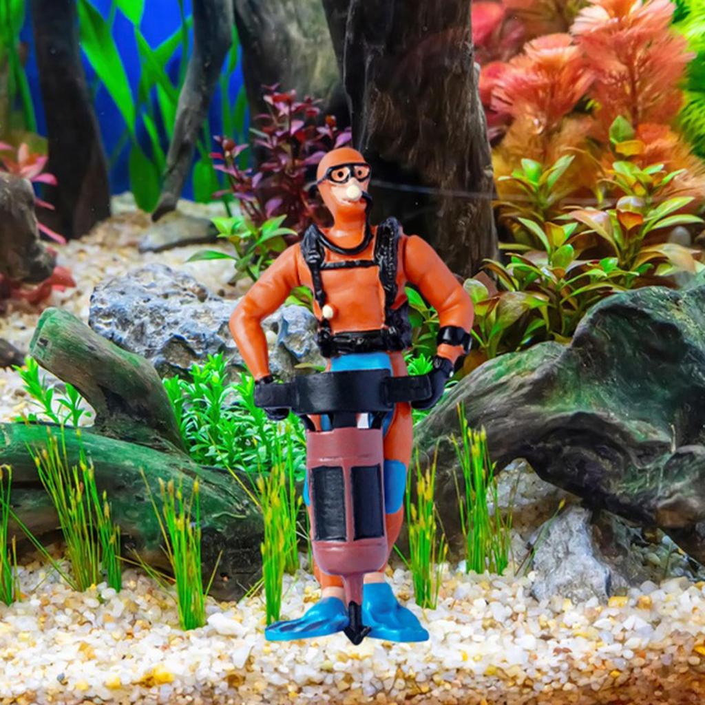 Diver Figure Tank Decorations, Creative Simulation Cute Figurine, Mini Aquarium