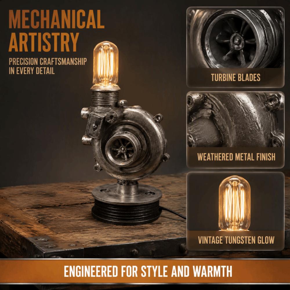 Resin Turbine Lamp Engine Model Vintage Desk Lamp Industrial Table Lamp Desktop Ornament
