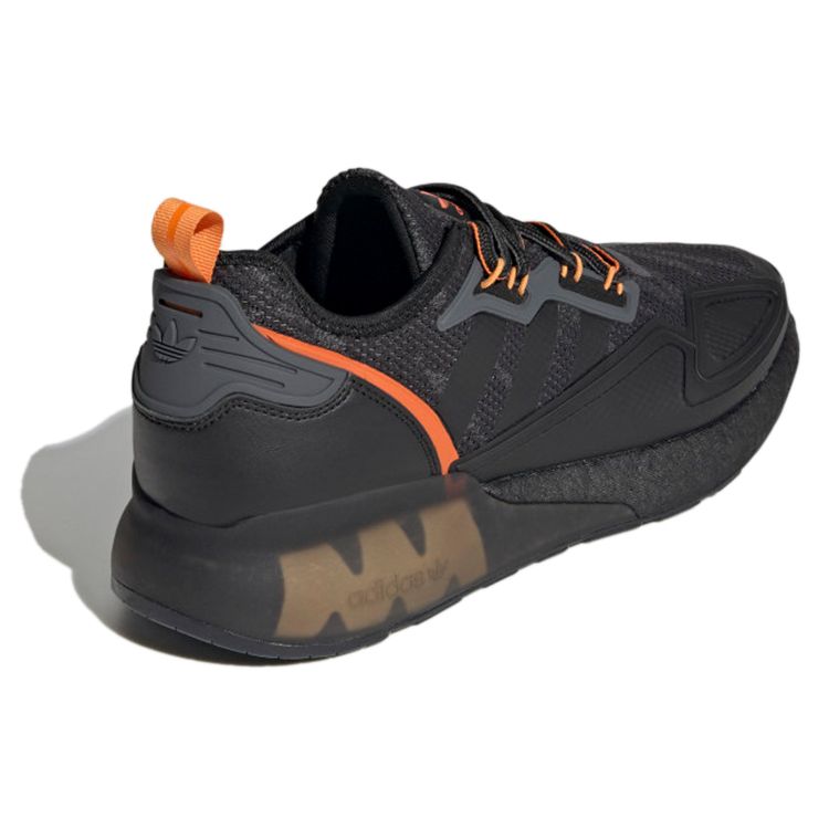 Adidas Originals ZX 2K Boost Ткань Cool Нескользящие Прочные Низкие Кроссовки для Повседневной Носки Унисекс кроссовки Черный Оранжевый GY3547