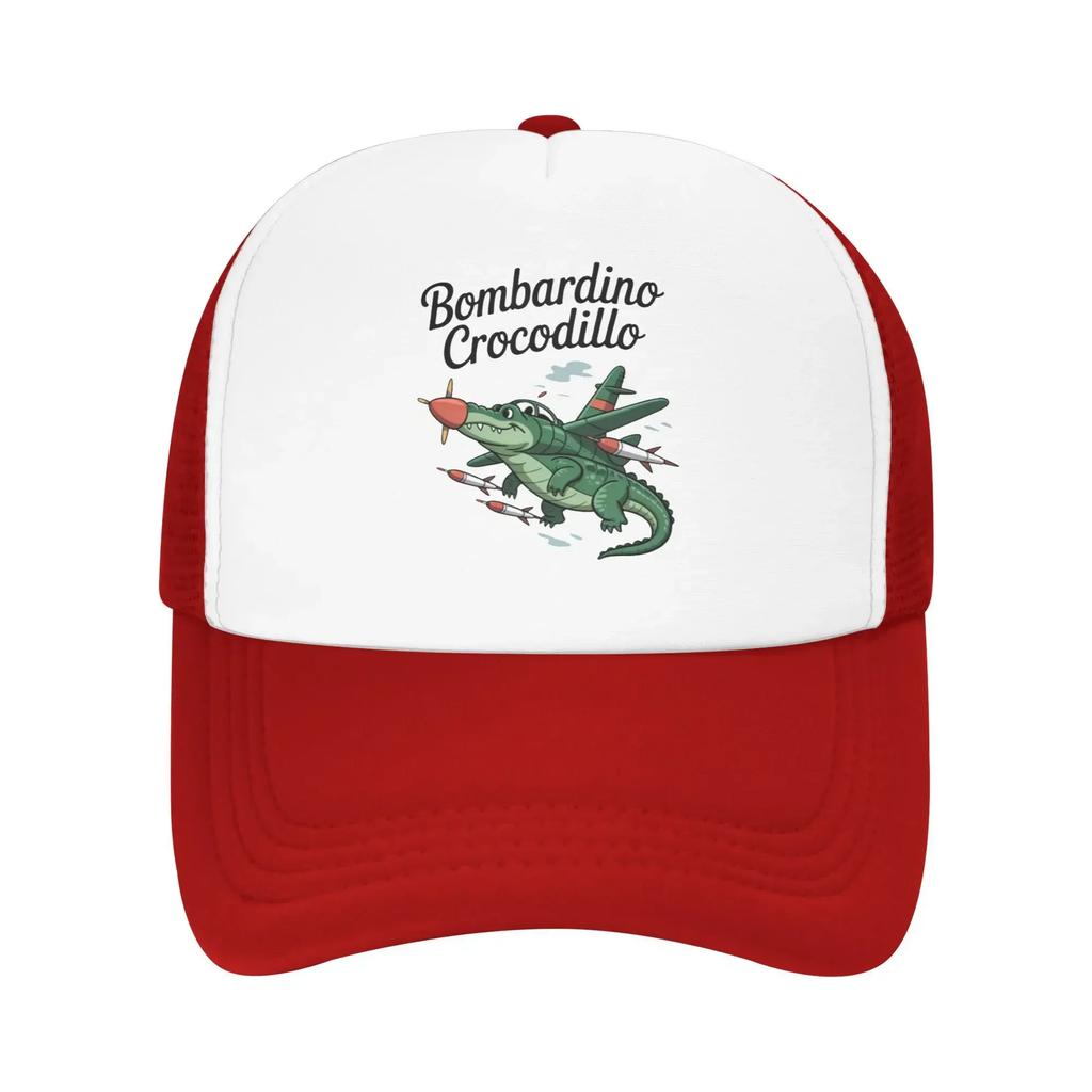 Bombardino Crocodillo Итальянские Мультяшные Мозголомные Дорожные Сетчатые Бейсболки Для Женщин Персонализированные Мужские Пляжные Шляпы от Солнца