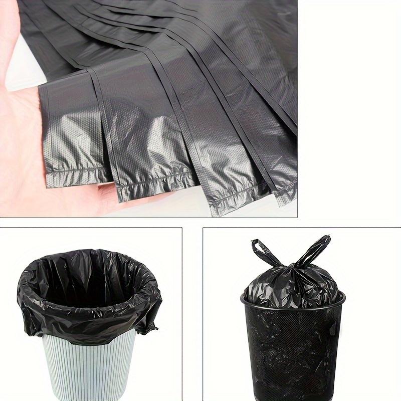 100pcs Heavy-Duty Black Plastic Trash Bags with Easy-Tie Handles - Leak-Proof, Disposable Garbage Liners for Home & Office Use